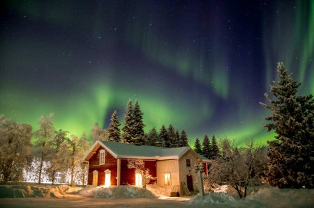 Северное сияние в Финляндии