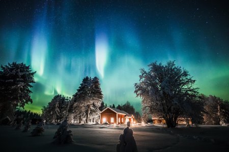 Северное сияние в Финляндии