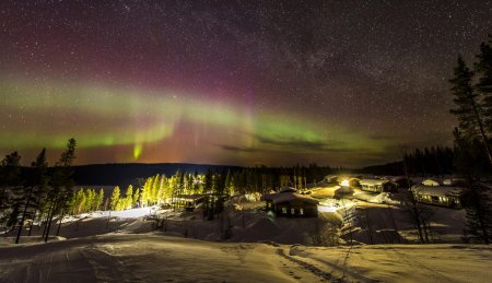 Северное сияние в Финляндии
