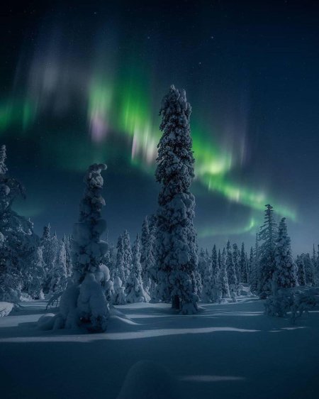 Северное сияние в Финляндии