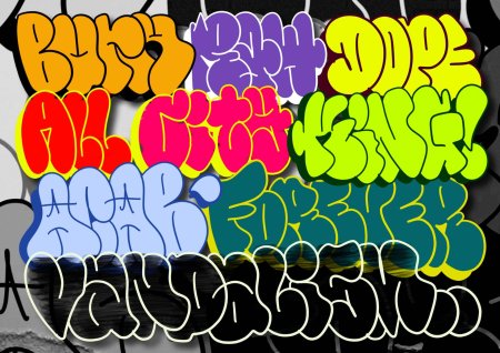 Бабл стиль граффити алфавит