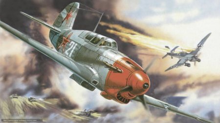 Советский самолет в бою