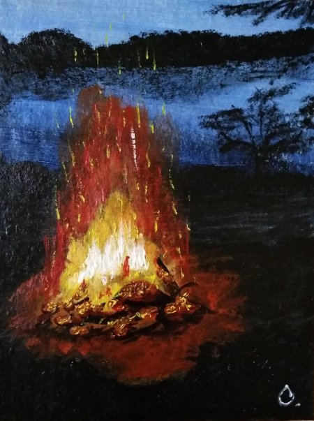 Костер акрилом