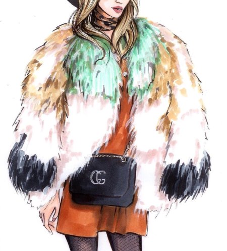 Зимние фэшн иллюстрации