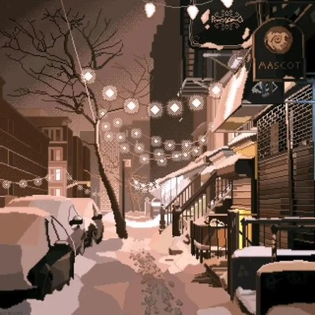 Зимний город арт