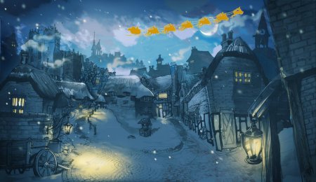 Деревня Хогсмид Гарри Поттер зима Рождество