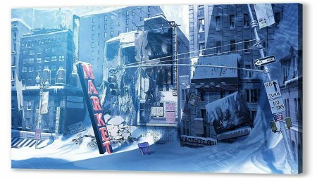 Зимний город арт