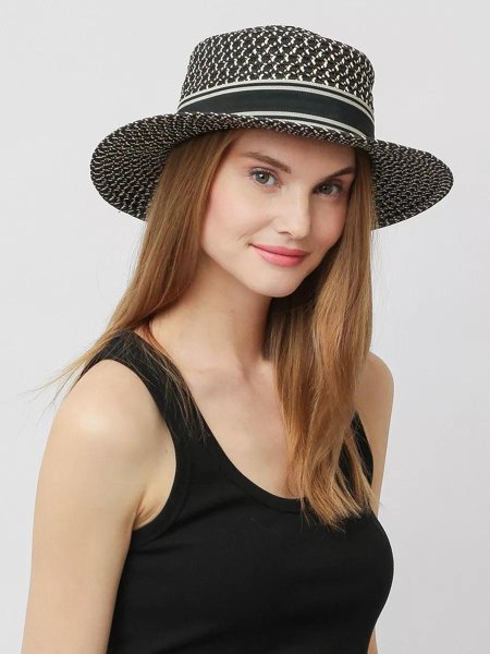 Соломенная шляпа пляжная канотье fabretti