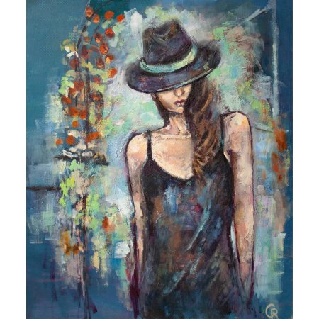 Женщина в шляпе живопись