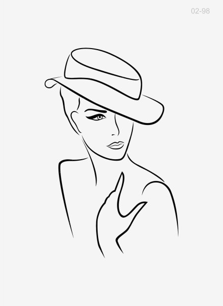 Женщина в шляпе рисунок