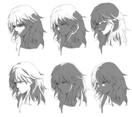 Светотень на волосах