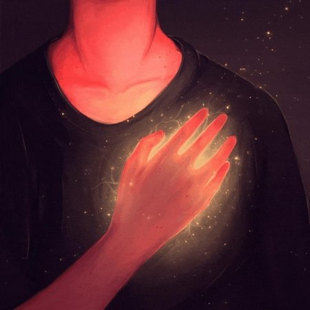 Человек с горящим сердцем