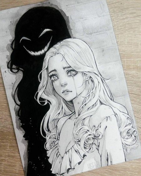 Рисунки черной ручкой