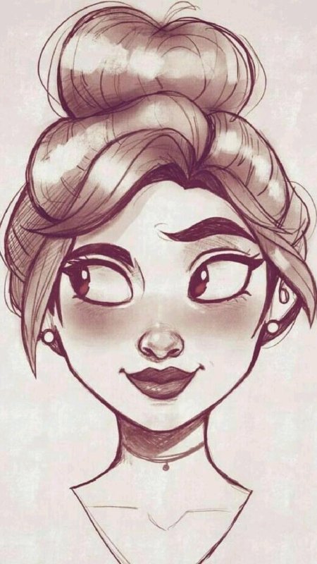 Лицо девушки в мультяшном стиле