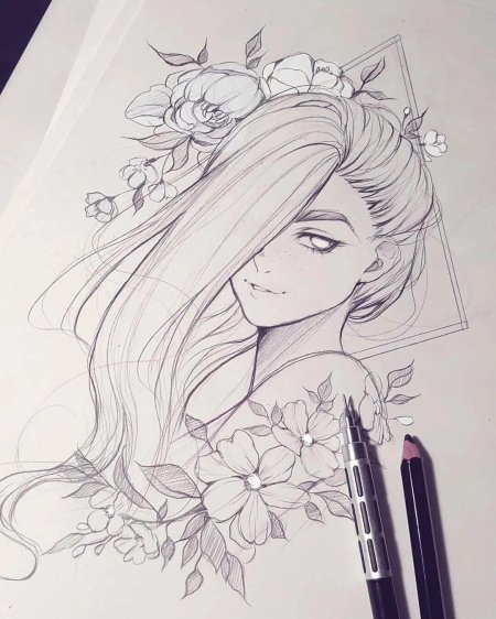 Девушка скетч