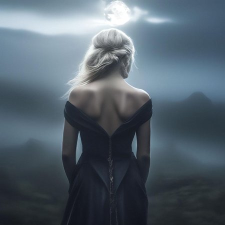 Девушка блондинка спиной