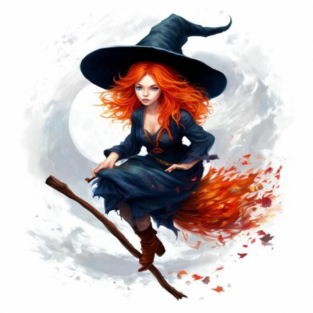 Ведьмочка на метле