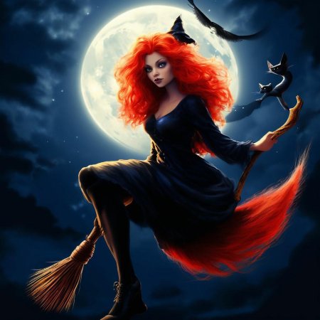 Рыжая ведьма на метле