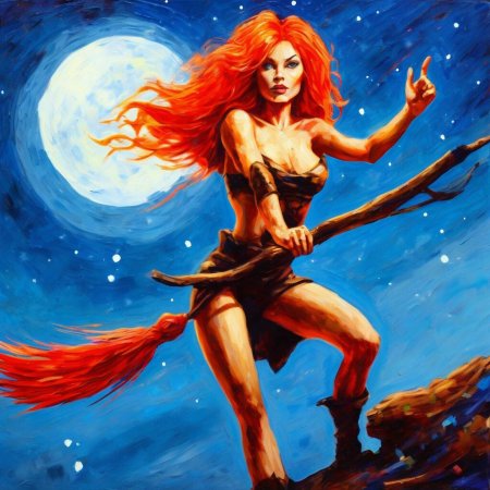 Рыжая ведьма на метле