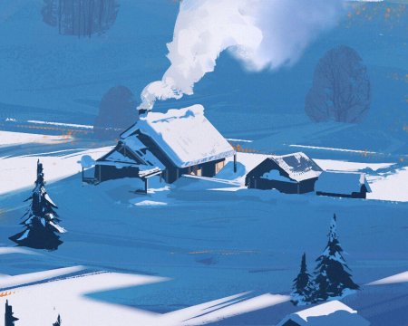 Зима арт обои