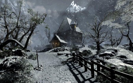 Мрачный зимний пейзаж