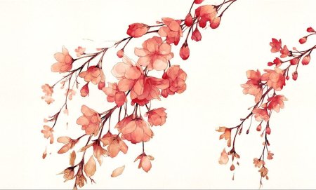 Сакура акварелью для начинающих поэтапно