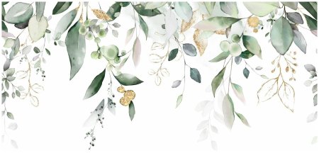 Акварельные листья свисающие