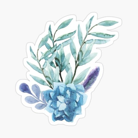 Голубые Акварельные цветы