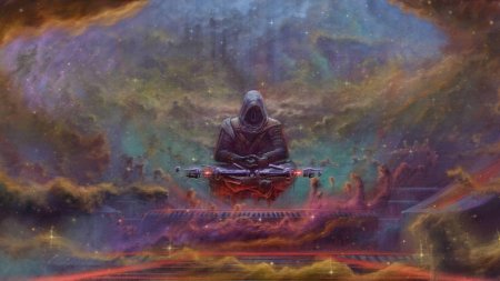 Монах медитирует арт фэнтези