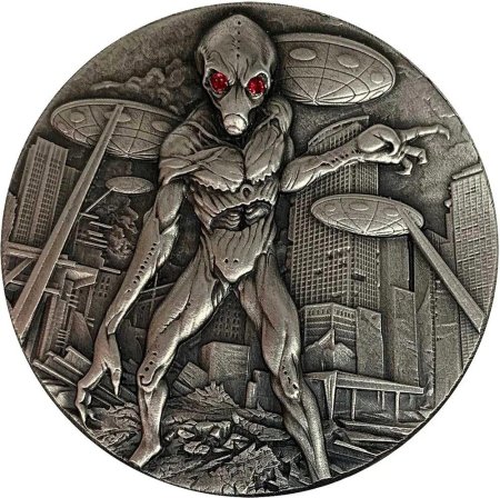 Монета с инопланетянином в Египте