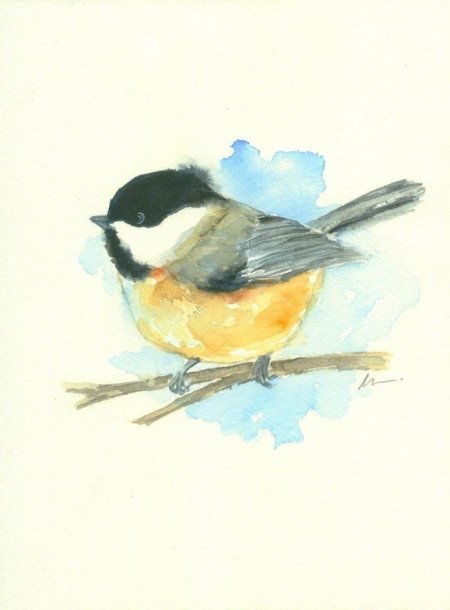 Соловьева Евгения акварель птицы