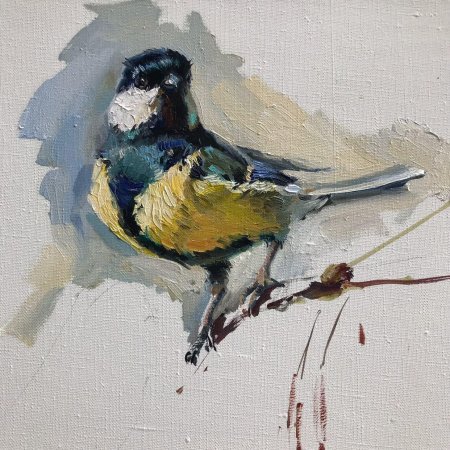 Снегирь живопись Мария Павлова