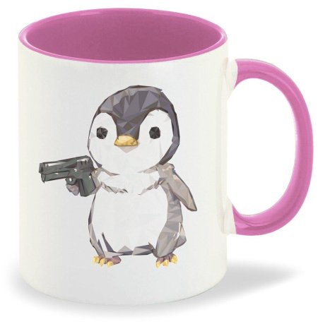 Кружка coolpodarok пингвин с пистолетом