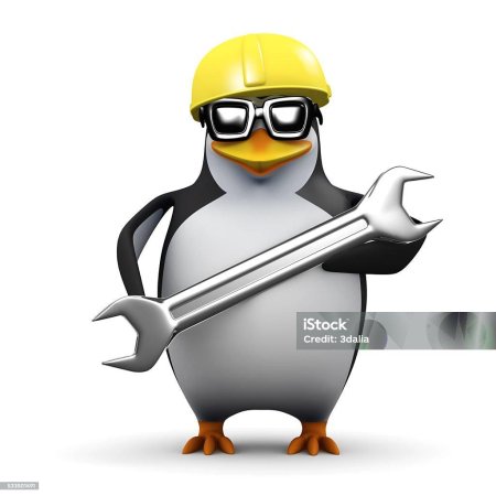 3д Пингвин в каске