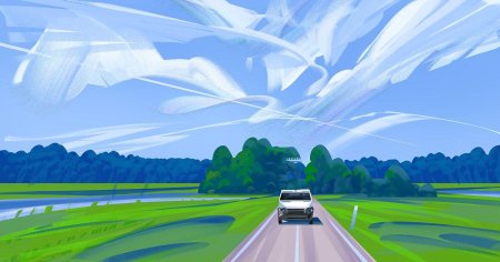 Пейзаж с дорогой