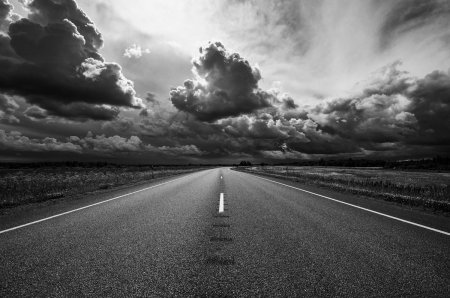 Дорога черно белая