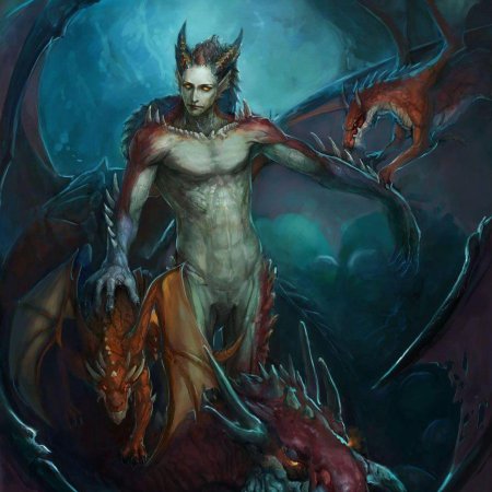 Получеловек полудракон парень