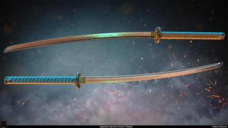 Катана Сакабато голубая