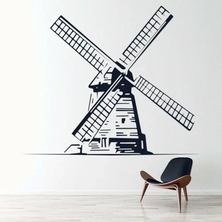 Мельница силуэт