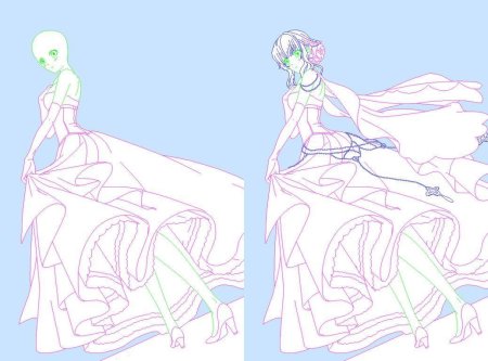 Позы для рисования в платье