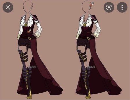 Средневековая одежда аниме референс