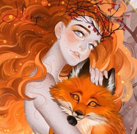 Кицунэ лиса рыжая