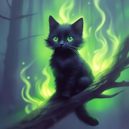 Черный кот арт