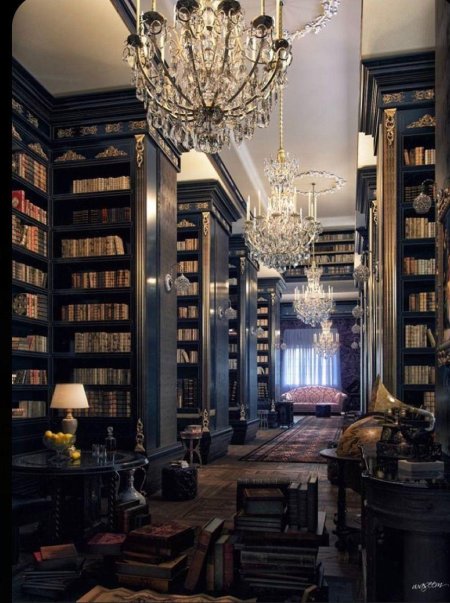 Викторианская Готика интерьер библиотека