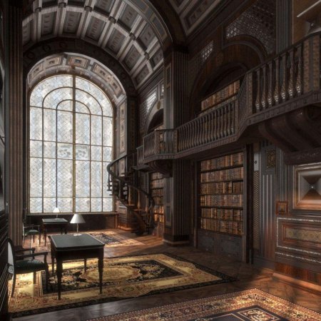 Викторианская Готика интерьер библиотека