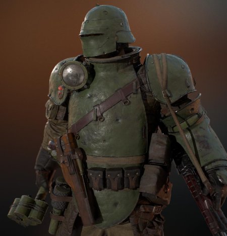 Дизельпанк арт солдат