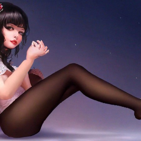 Девушка в чулках