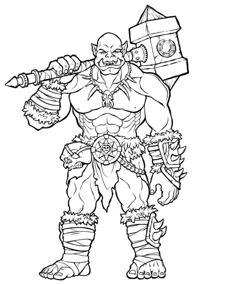 Раскраски варкрафт Тралл