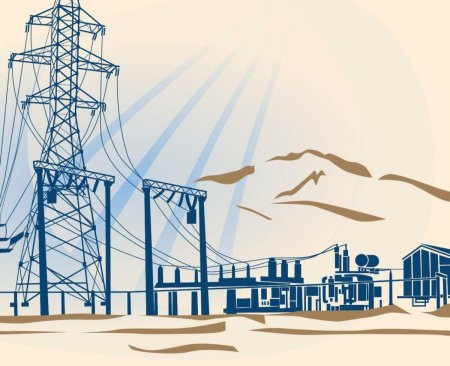 Электрическая подстанция иллюстрация