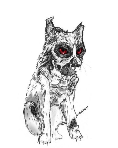 Кошки зомби страшные арты